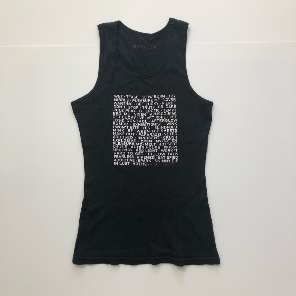 Very Sexy Victoria's Secret One Size Ribbed Tank Top with Text